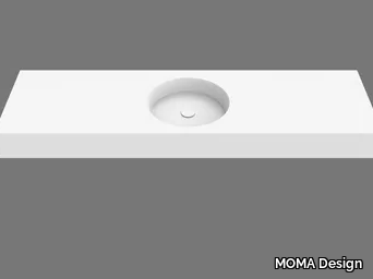 CIRCLE SYSTEM - Wall-mounted single round Solid Surface washbasin _ MOMA Design