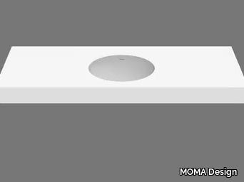 ELIPSE SYSTEM - Wall-mounted single round Solid Surface washbasin _ MOMA Design