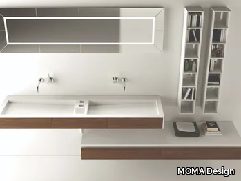 XS - Wall-mounted rectangular Solid Surface washbasin _ MOMA Design