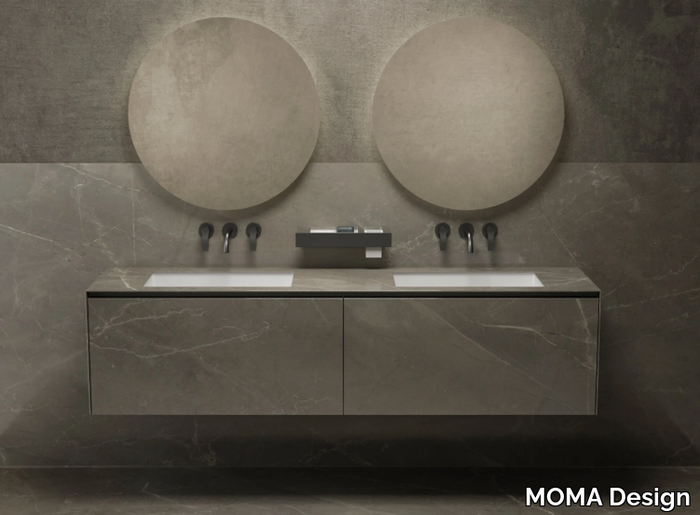 VICTORIA - Double wall-mounted porcelain stoneware vanity unit _ MOMA Design