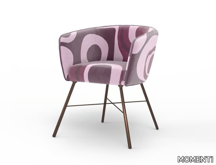 LINTON LTN01 - Upholstered fabric chair with armrests _ MOMENTI