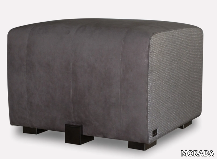 GONNA - Upholstered square leather pouf _ MORADA