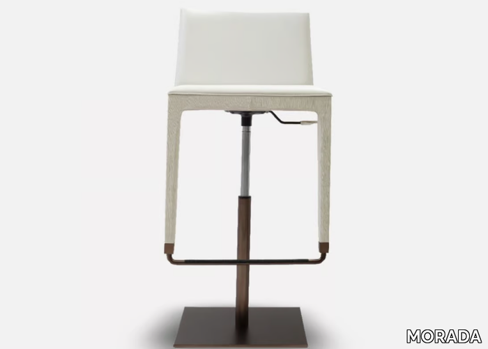 CUBÉ - High leather stool with gas lift _ MORADA