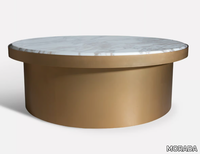 CALIZ ROYAL - Round marble and metal coffee table _ MORADA