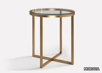 HOPE - Round copper and glass side table _ MORADA