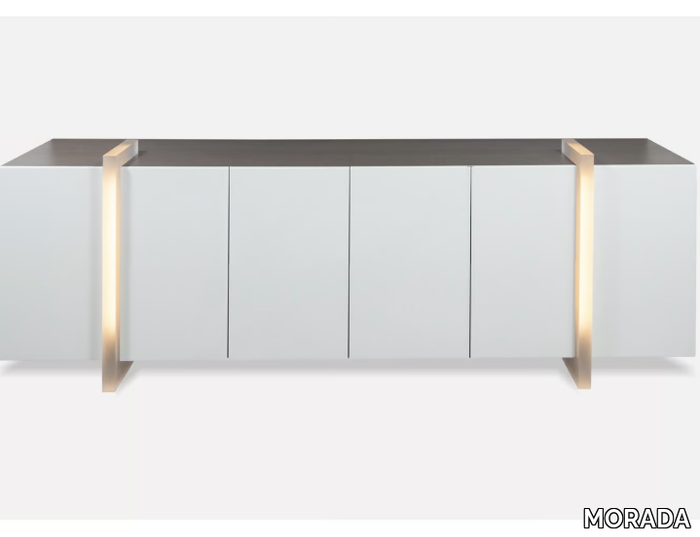 LUNA DEL MAR - Oak sideboard with doors with integrated lighting _ MORADA