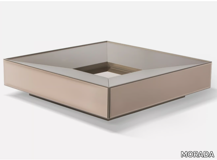 SCRIGNO - Low glass coffee table with storage space _ MORADA