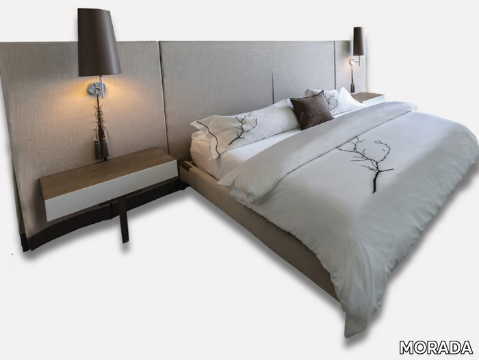 SHANGHAI IMPERIAL - Fabric bed with integrated nightstands _ MORADA