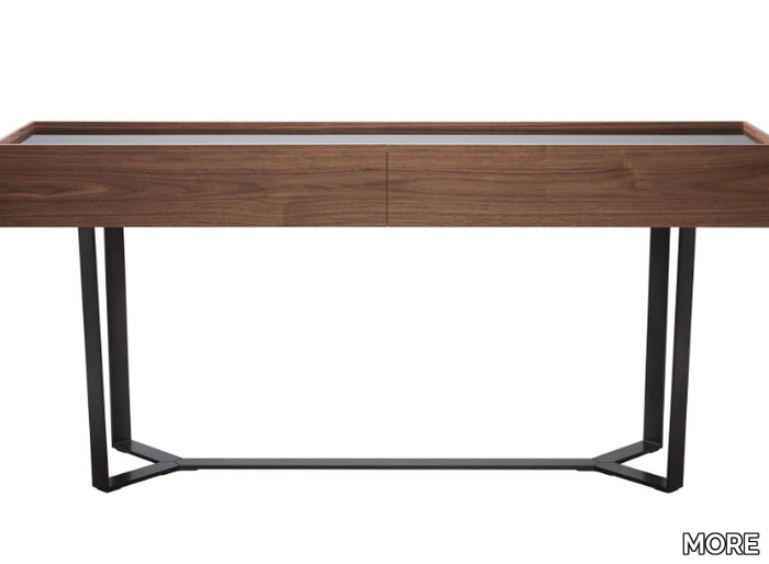 PERO - Wood and glass console table with drawers _ MORE