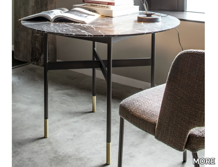 HARRI - Round Nero Marquina marble table _ MORE