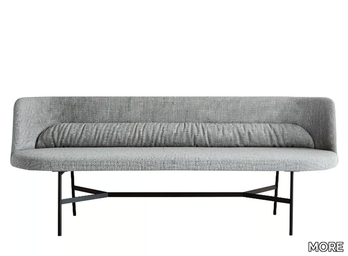 HARRI - Upholstered fabric bench with back _ MORE