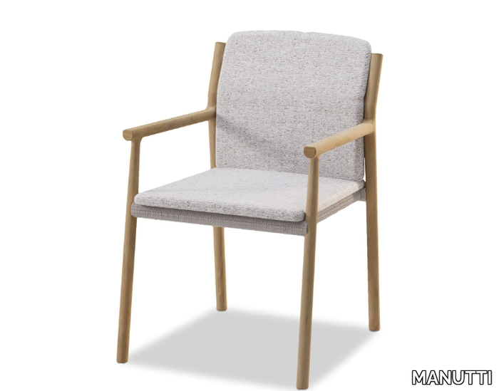 MUYU - Teak garden chair with armrests _ MANUTTI