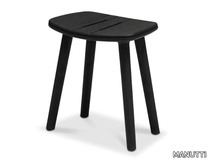 SOLID - Low teak stool _ MANUTTI