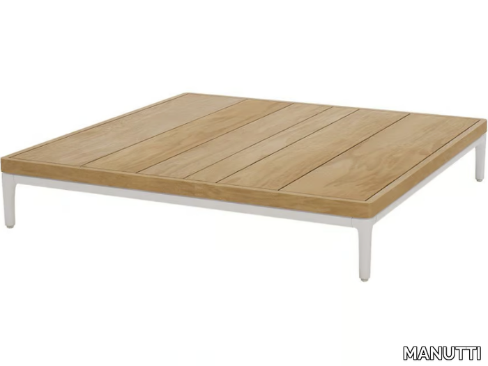 ZENDO SENSE - Low teak and metal coffee table _ MANUTTI