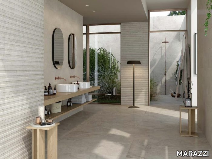 ALBA - Antibacterial porcelain stoneware wall/floor tiles with stone effect _ MARAZZI