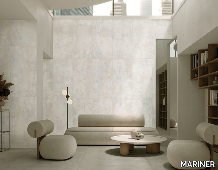 SANCTUARY WHITE - Rectified porcelain stoneware wall/floor tiles with concrete effect _ MARINER