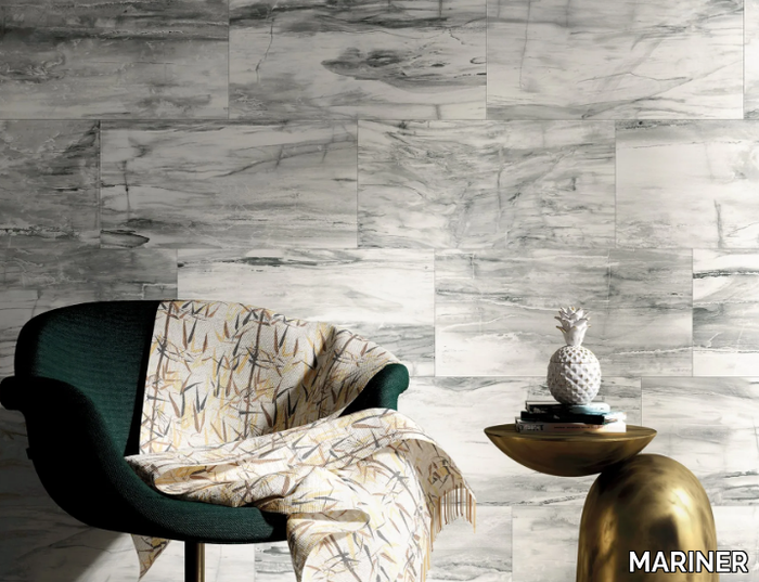 PETRIFIED WOOD WHITE - Porcelain stoneware wall/floor tiles with marble effect _ MARINER