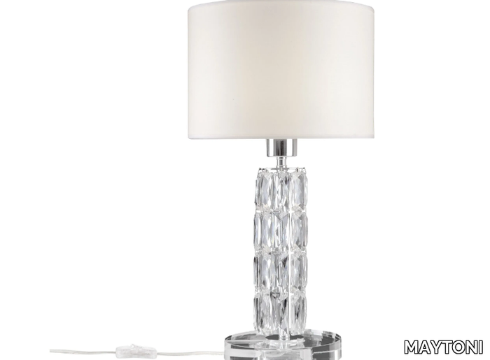 TALENTO - Glass table lamp with fabric shade _ MAYTONI