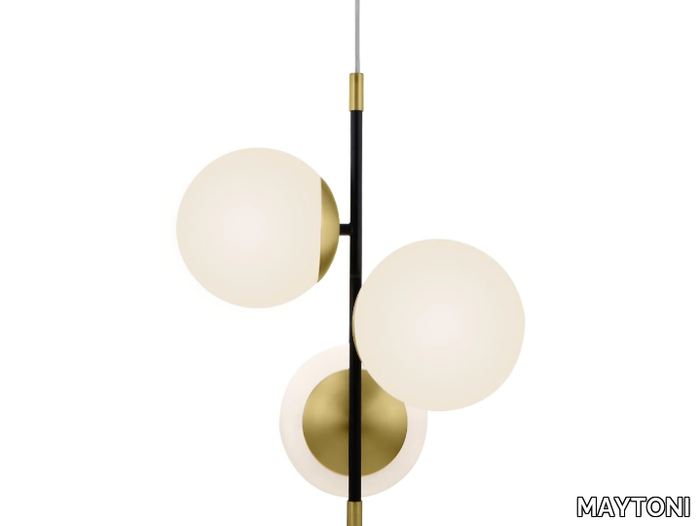 NOSTALGIA - Suspension lamp in metal with satin glass lampshades _ MAYTONI