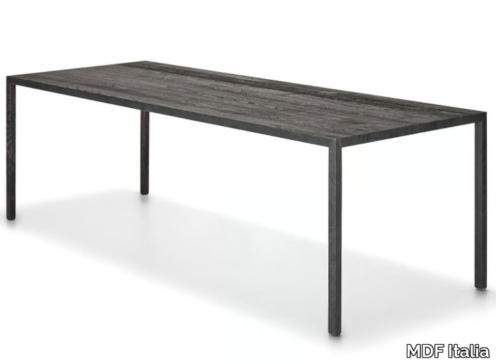 TENSE MATERIAL CARBONE - Rectangular oak table _ MDF Italia