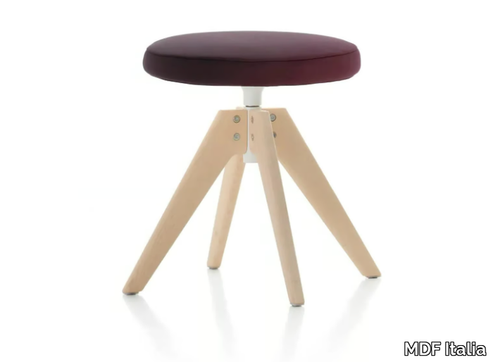 FLOW POUF - Swivel upholstered stool with removable cover _ MDF Italia