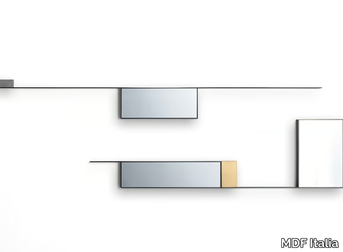 MIRROR LINES - Framed wall-mounted steel mirror _ MDF Italia