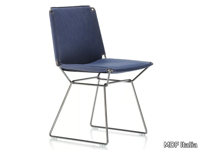 NEIL DENIM - Sled base denim fabric chair _ MDF Italia