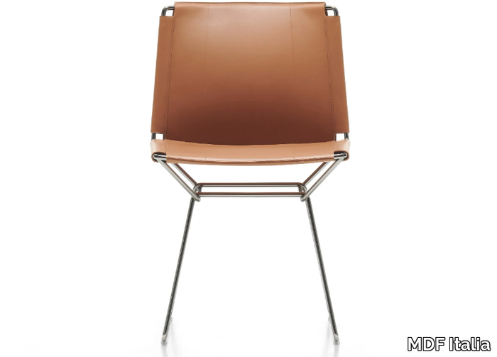 NEIL LEATHER - Sled base tanned leather chair _ MDF Italia