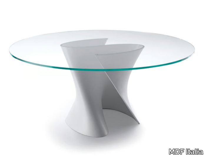 S TABLE - Round crystal table _ MDF Italia