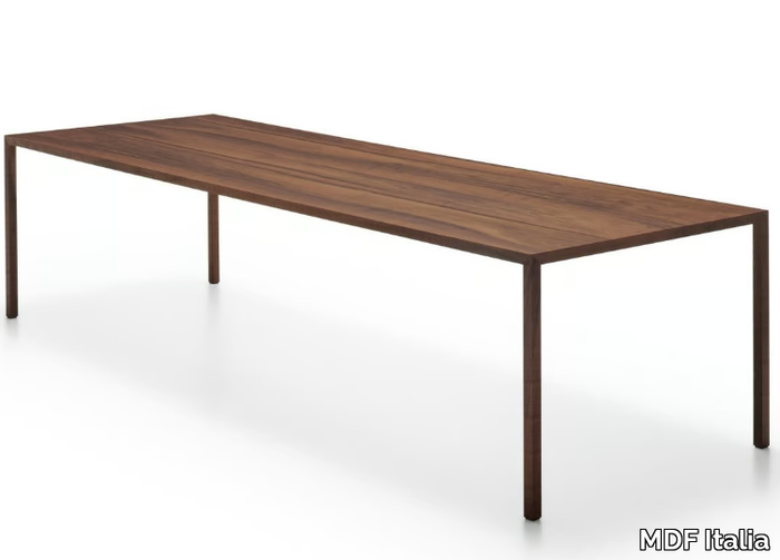 TENSE FINE WOOD - Rectangular walnut table _ MDF Italia