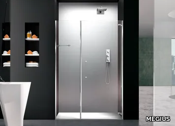 PRISMA 1.0 - Niche glass shower cabin with hinged door _ MEGIUS