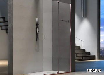 ILLUSION SEPARÈ - Rectangular glass shower cabin with sliding door _ MEGIUS