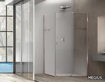 ILLUSION - Rectangular glass shower cabin with sliding door _ MEGIUS