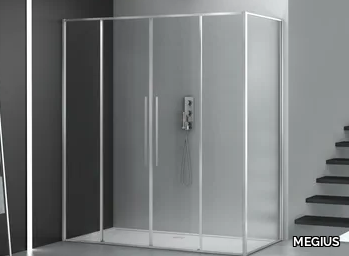 ZEN - Corner glass shower cabin with sliding door _ MEGIUS