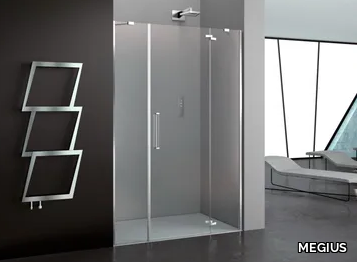 PRISMA 2.0 - Niche glass shower cabin with hinged door _ MEGIUS