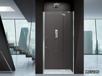 PRISMA 2.0 - Niche glass shower cabin with hinged door _ MEGIUS