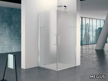 PRISMA 2.0 - Square glass shower cabin with hinged door _ MEGIUS