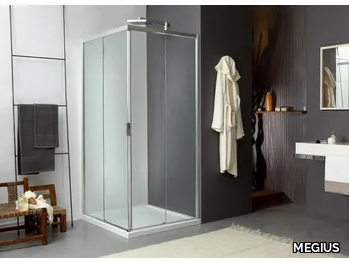 MORE LIVE Z - Corner shower cabin with sliding door _ MEGIUS