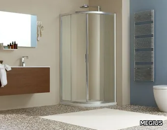 LIVE R2S - Corner shower cabin with sliding door _ MEGIUS