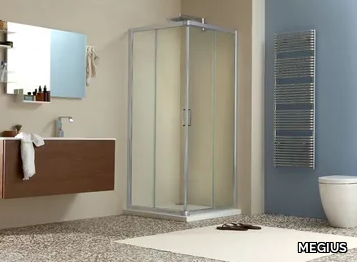 LIVE A - Corner shower cabin with sliding door _ MEGIUS