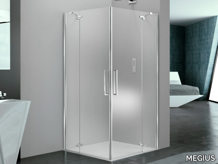 PRISMA 2.0 - Square glass shower cabin with hinged door _ MEGIUS