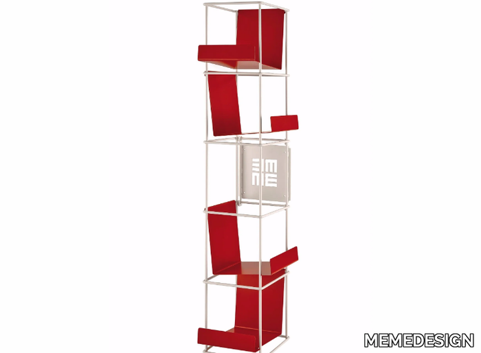 LIBRO VERTICALE - Open wall-mounted floating metal bookcase _ MEMEDESIGN