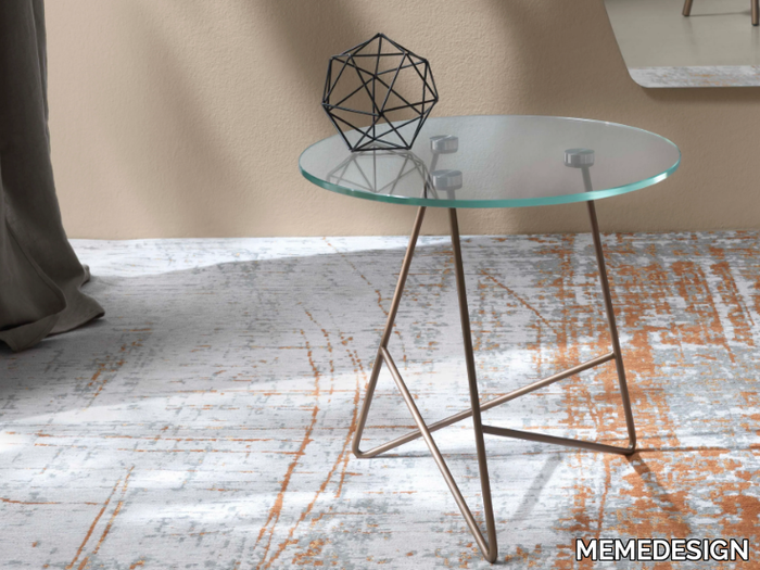 ERMIONE - Round coffee table with transparent glass top _ MEMEDESIGN