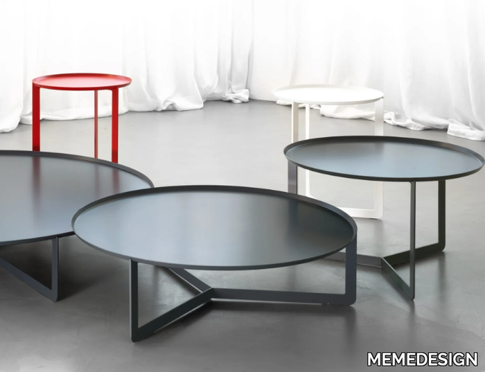 ROUND - Round metal bistro side table for living room _ MEMEDESIGN