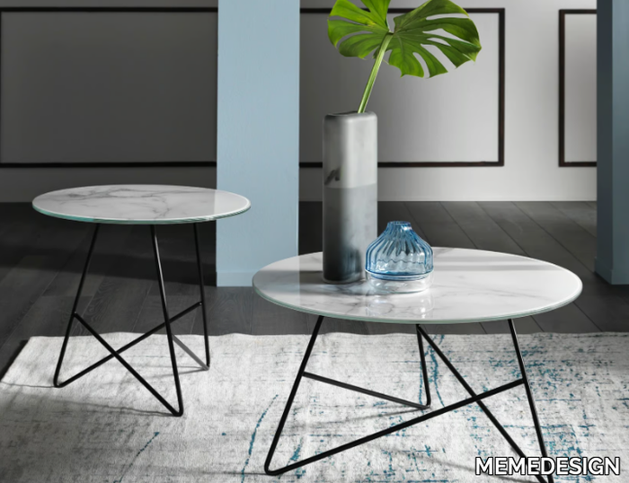 ERMIONE - Round glass-marble coffee table _ MEMEDESIGN