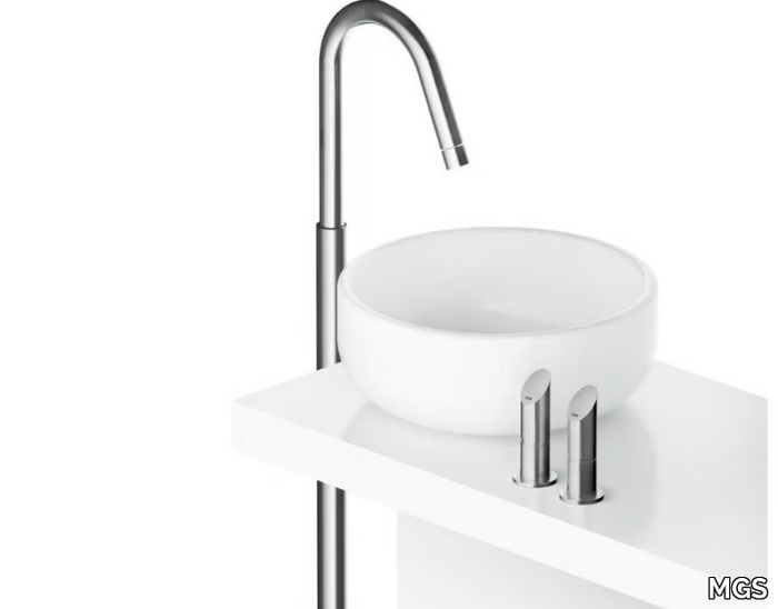 CB220 - Floor standing stainless steel washbasin tap _ MGS