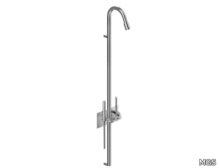 CB404 - Thermostatic stainless steel shower panel with hand shower _ MGS