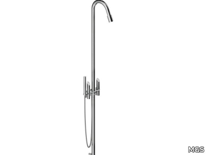 CB400 - Wall-mounted stainless steel shower panel with hand shower _ MGS