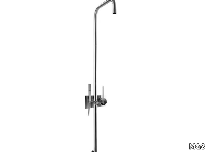 CB438 - Wall-mounted thermostatic stainless steel shower panel _ MGS