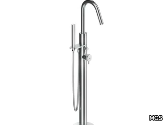 ER518 - Floor standing stainless steel bathtub mixer with hand shower _ MGS